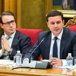 Fernando Gimenez y Javier A. Garcia durante un pleno en la Diputacion de Almeria