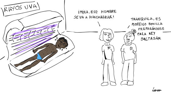 Ante las criticas del black-face, Moreno Bonilla se acondiciona a conciencia para la Cabalgata de Reyes. LA VIÑETA DE ALAJA ALAJA