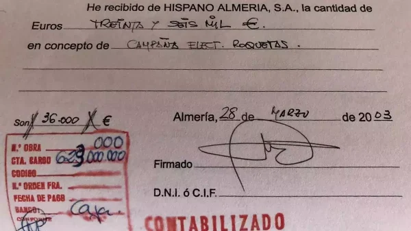 Uno de los documentos aportados durante la investigacion judicial