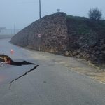 Desperfectos en la carretera MA 6101 en Villanueva de Algaidas Malaga