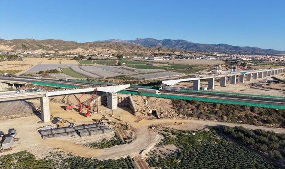 Adif AV avanza en la construcción de la LAV Murcia-Almería con cortes en la autovía A-7 a partir de esta semana LAV Murcia Almeria